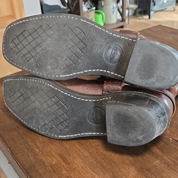 Frye Brown Leather Harness Moto Boots - Picture 5 of 8